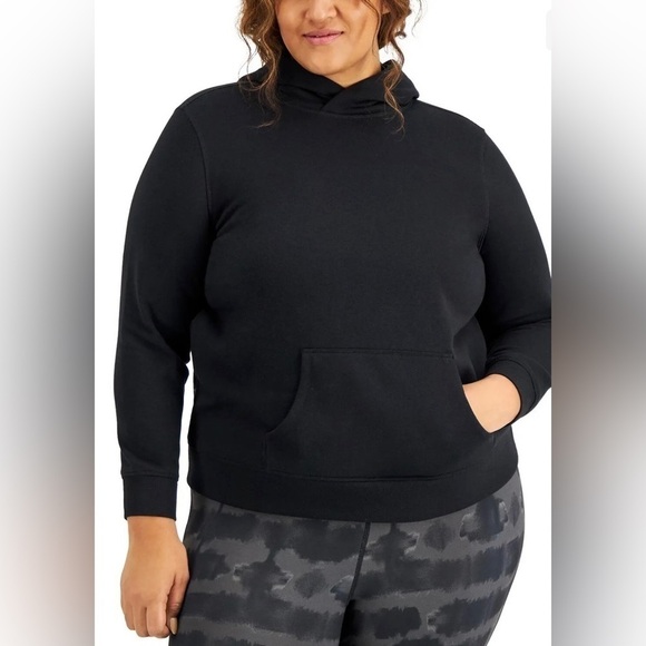Ideology Women's Plus Size 2X Deep Black Hoodie Sweatshirt Pullover Jacket-NWT - Picture 1 of 1